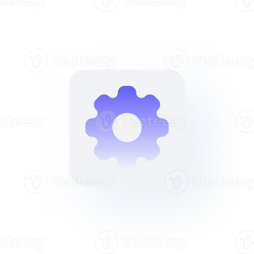 white neumorphism button icon setting png