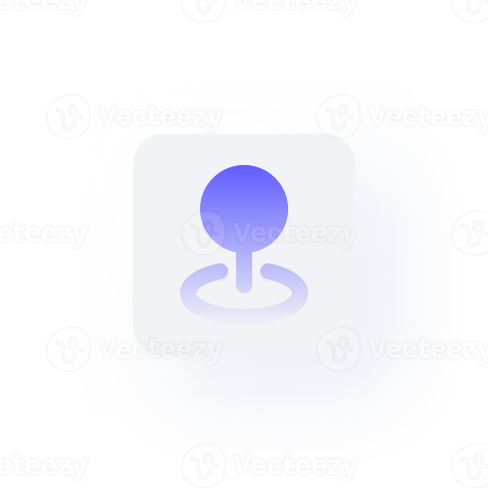 White Neumorphism button icon map pin png