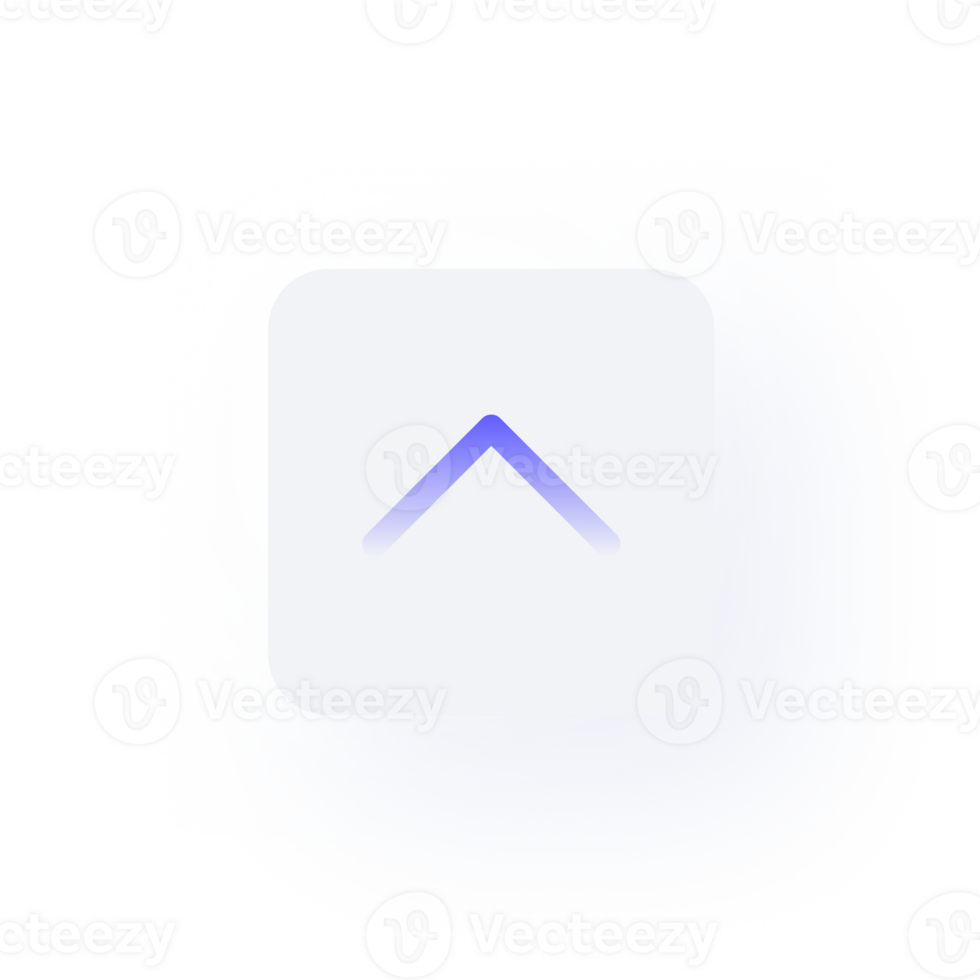 White Neumorphism button icon chevron up png
