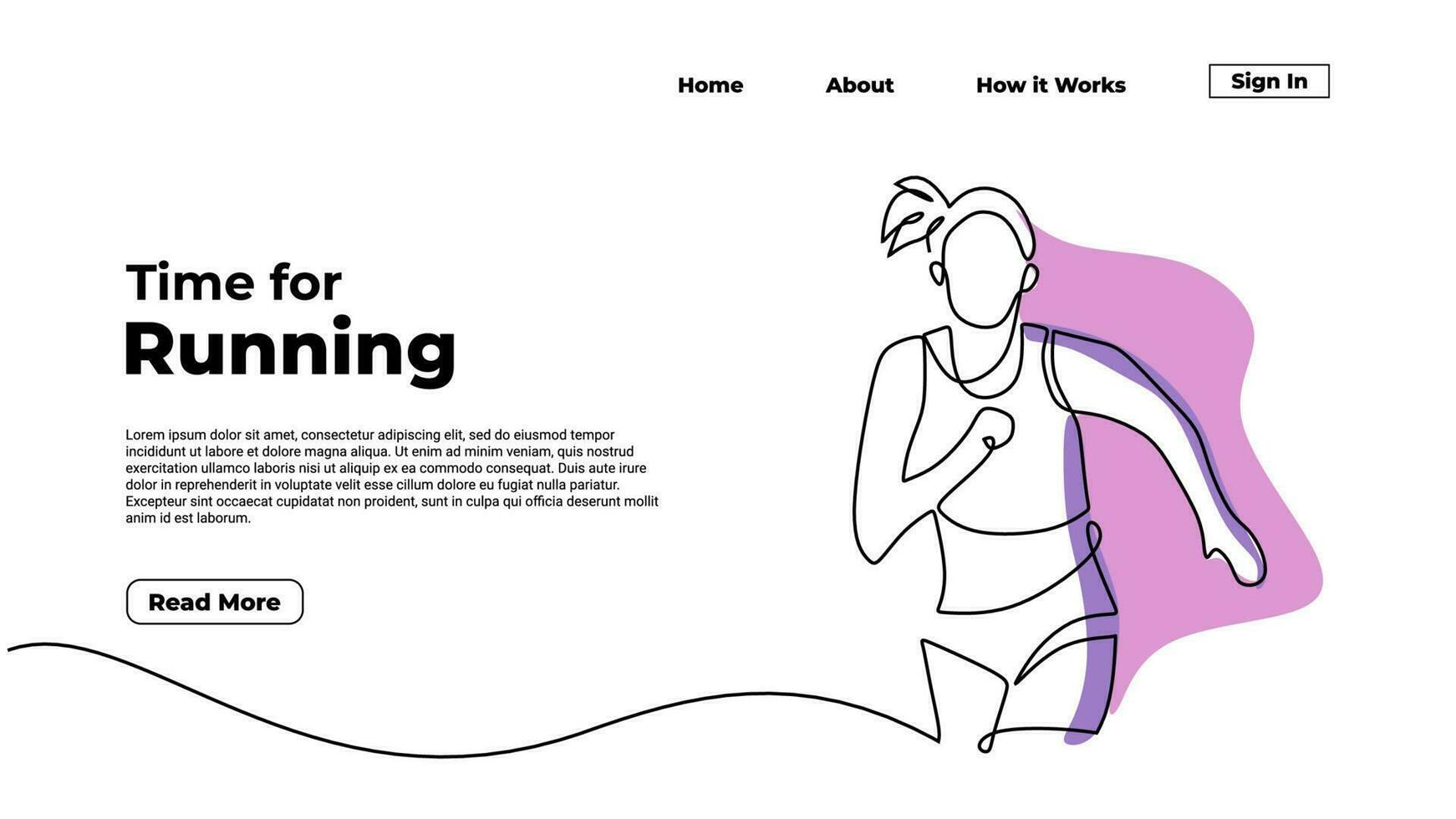 one line drawing female athlete sprint and running line drawing. vector
