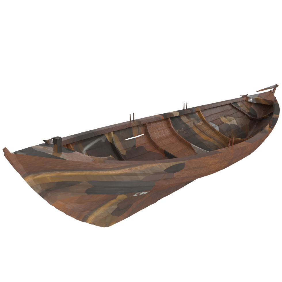 3D Rendering Of Wooden Boat png