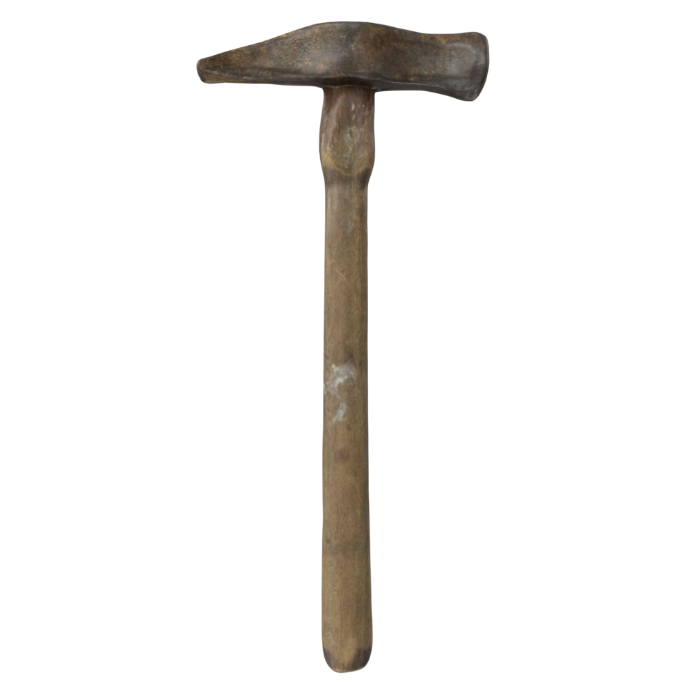 3D Rendering Of Old Hammer png