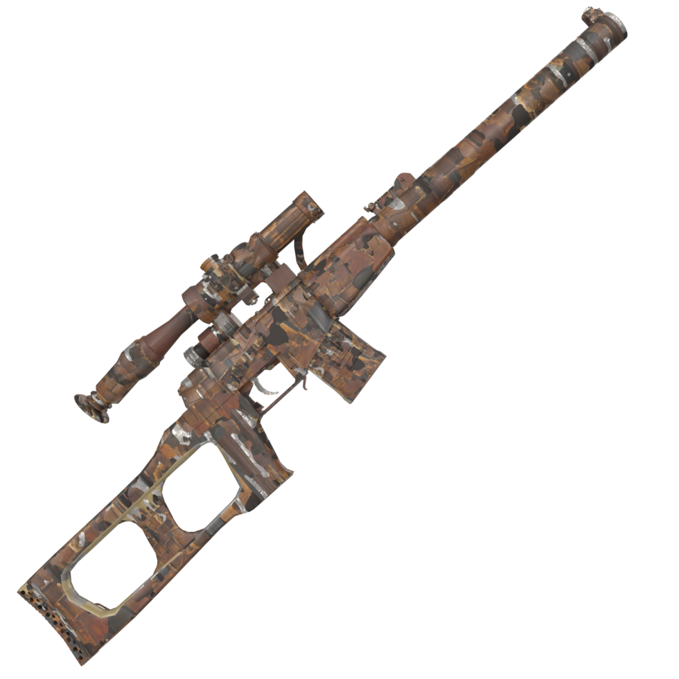 3d Renderização do Franco atirador rifle png