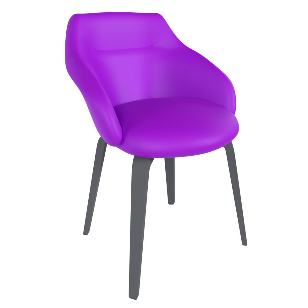 3D Rendering Of Purple Chair png