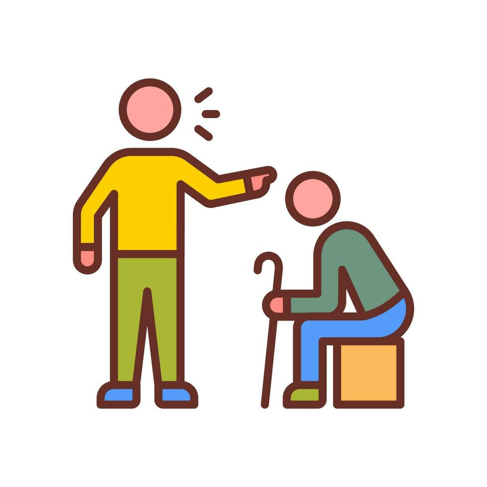 Elder Abuse icon in vector. Illustration vector