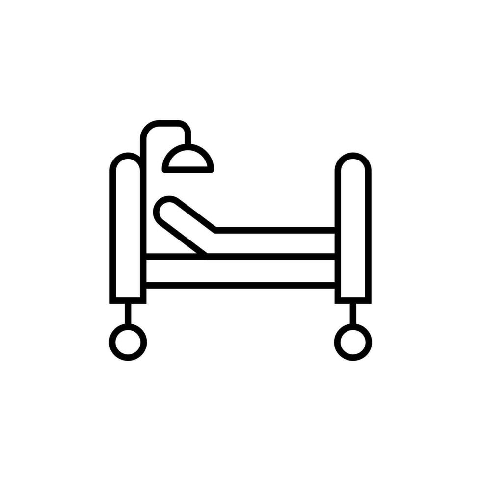 Lamp over Hospital Bed Vector Line Icon. Editable stroke. Suitable for various type of design, banners, infographics, stores, shops, web sites