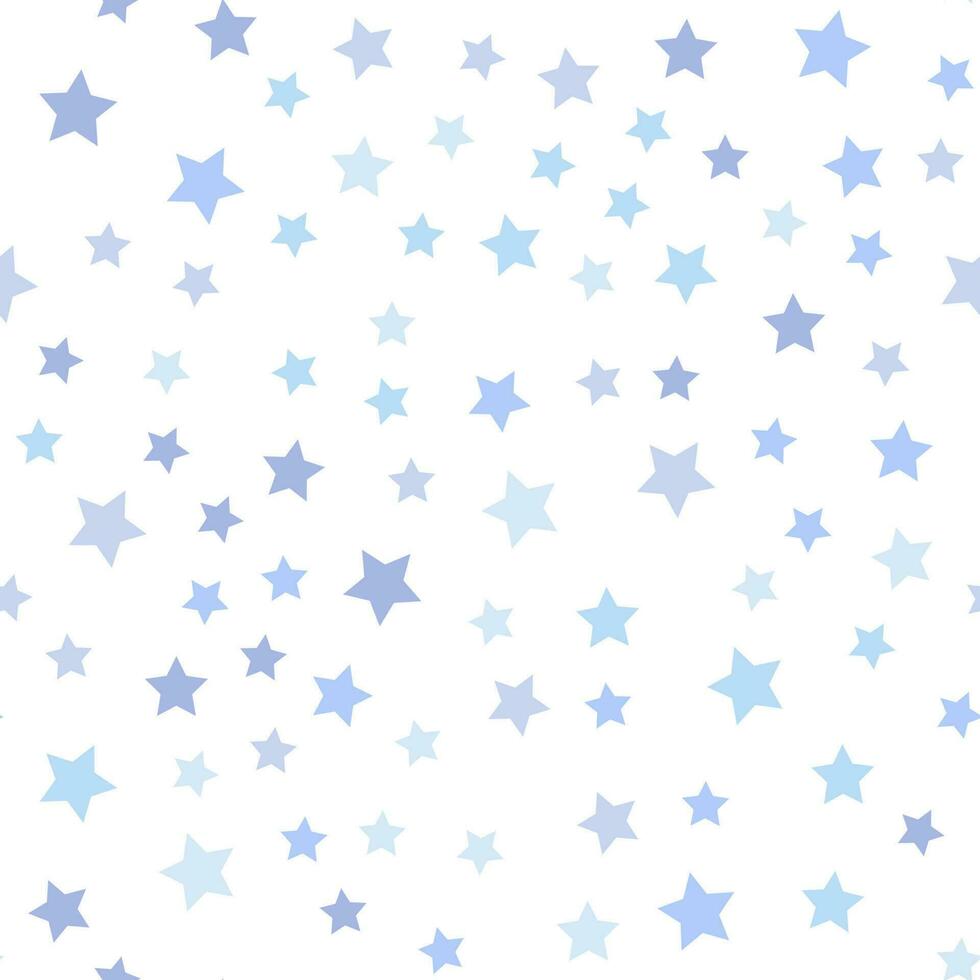 Seamless repeating pattern of gray and light blue stars for fabric, textile, papers and other various surfaces vector