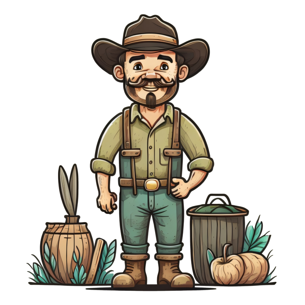 agricultor e plantas png