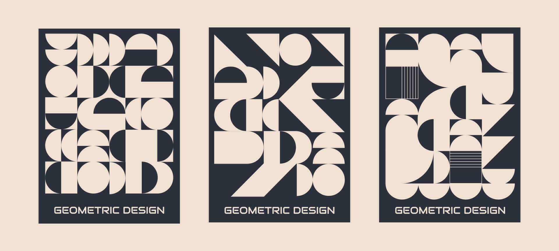 geométrico modelo fondo, círculo, cuadrado, línea Arte elementos. resumen formas en Bauhaus Moda forma colocar. vector ilustración