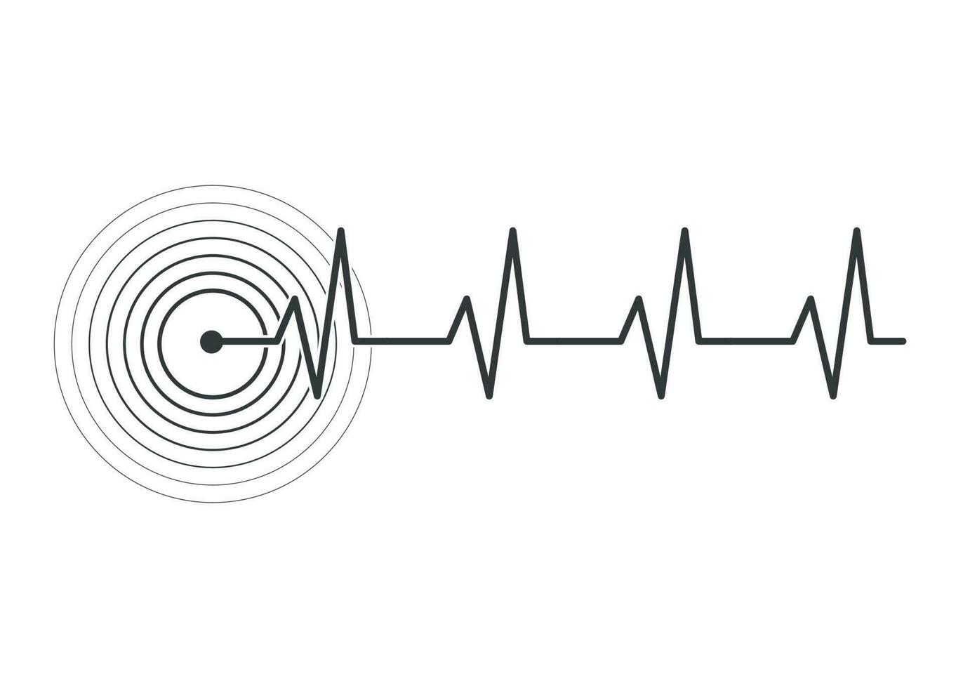 Earthquake, rupture, seismic activity, shock location, magnitude icon in black and gray colors. Vector illustration