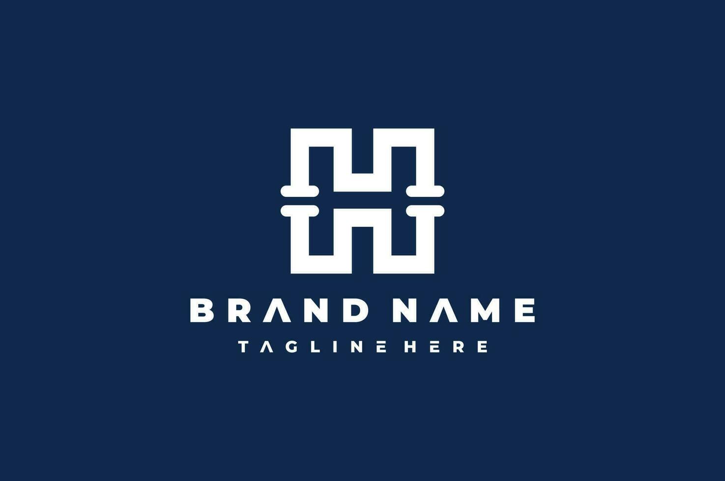 letter H pipe logo vector