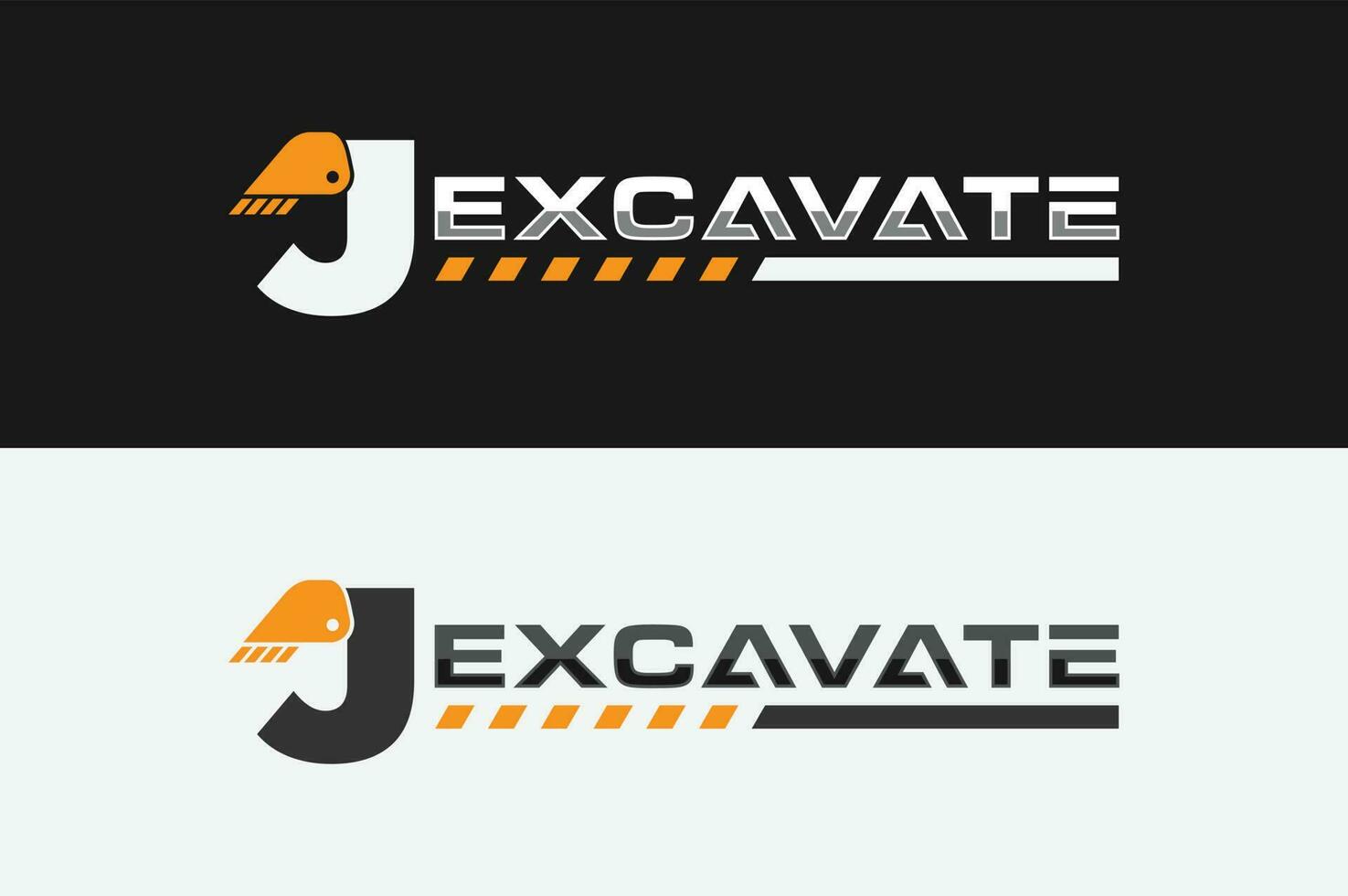 letter J excavator logo vector