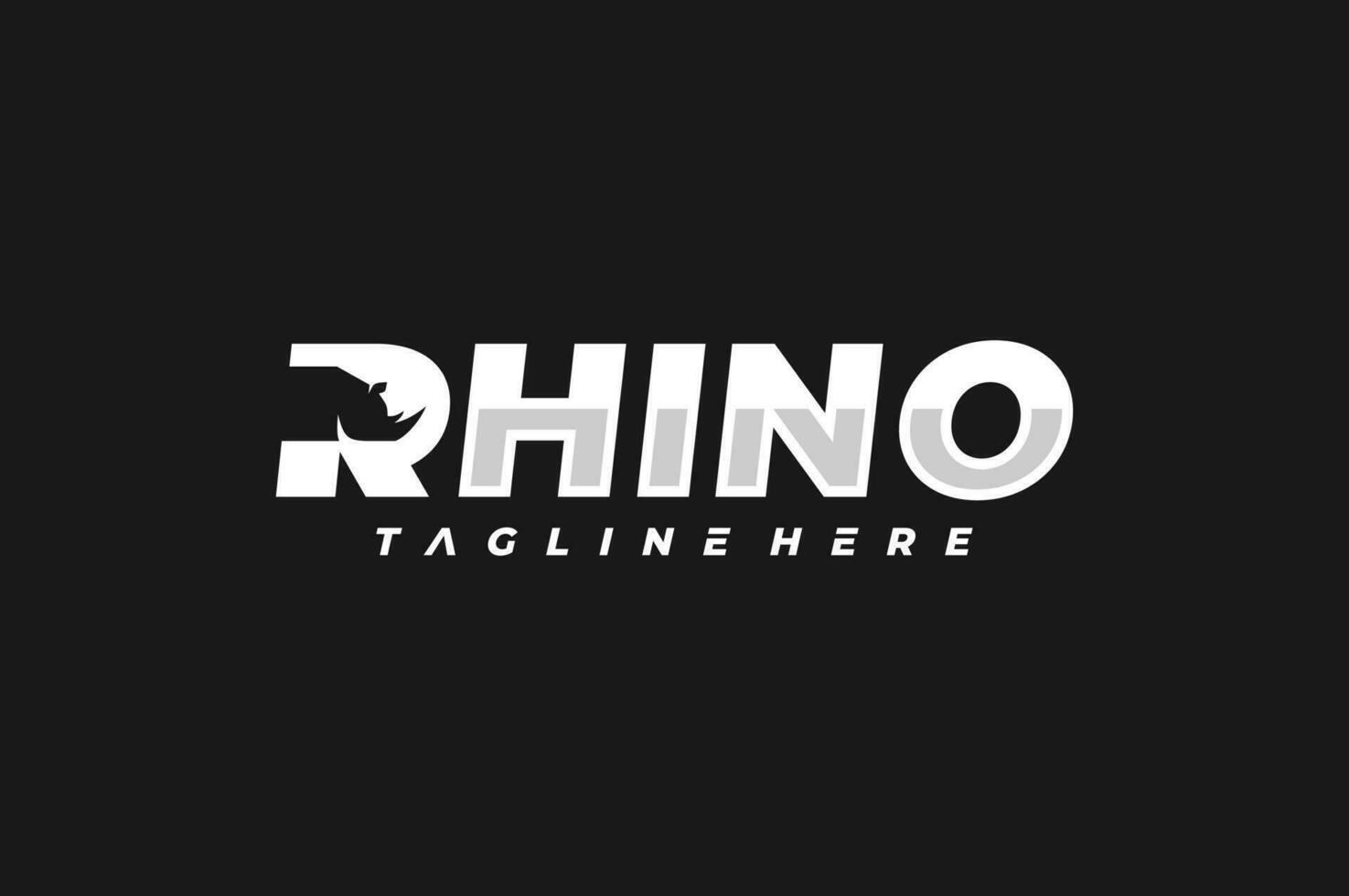 typography letter R rhino logo vector