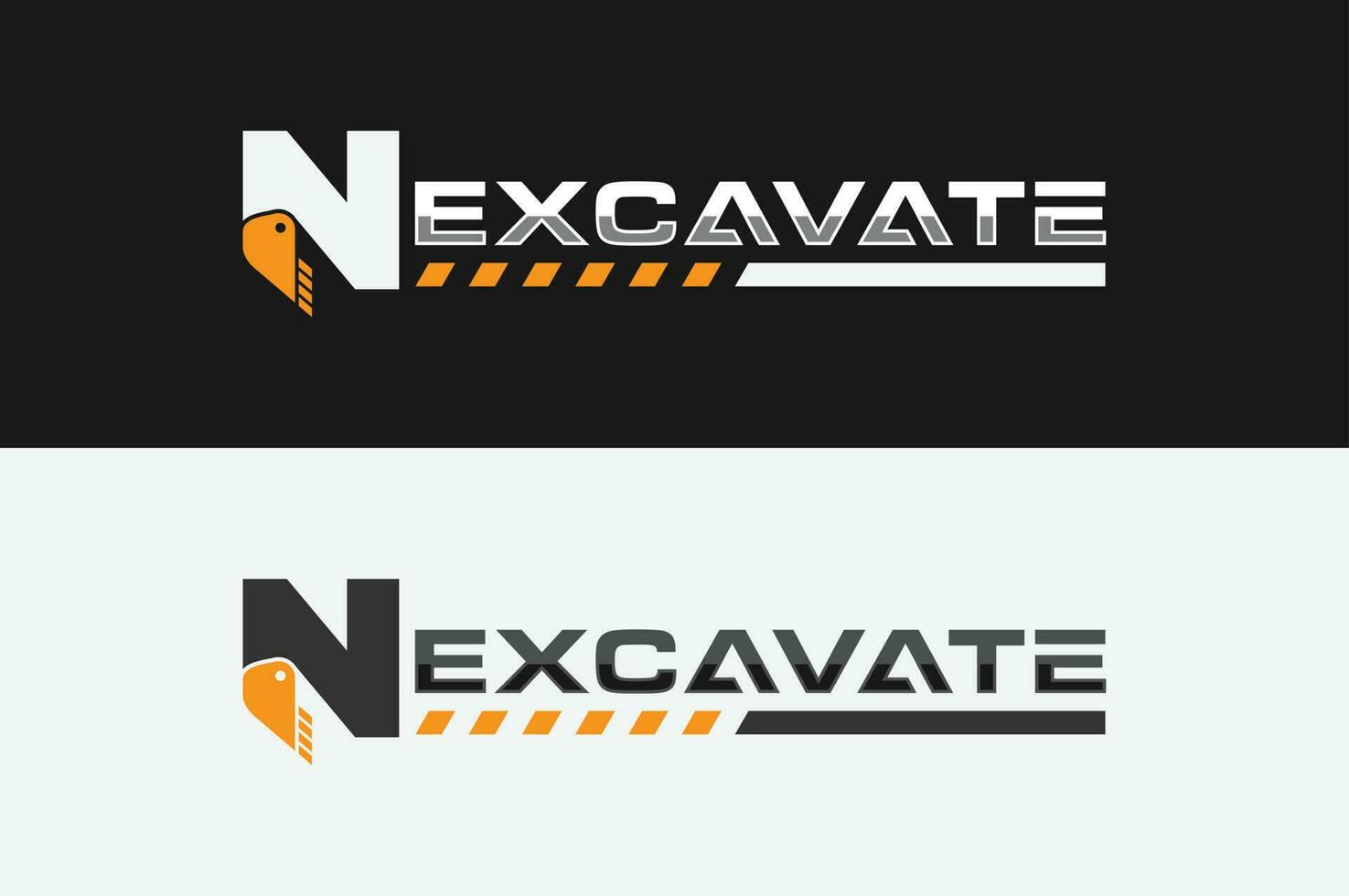 logotipo de la excavadora letra n vector