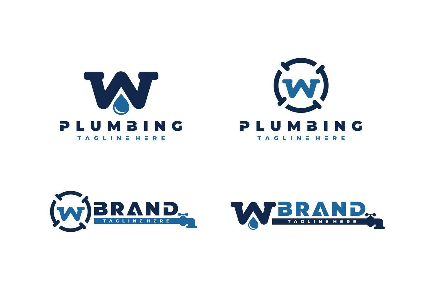 letter W pipe bundle logo vector