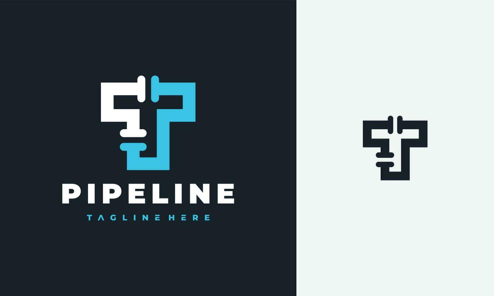 letter T pipe logo vector