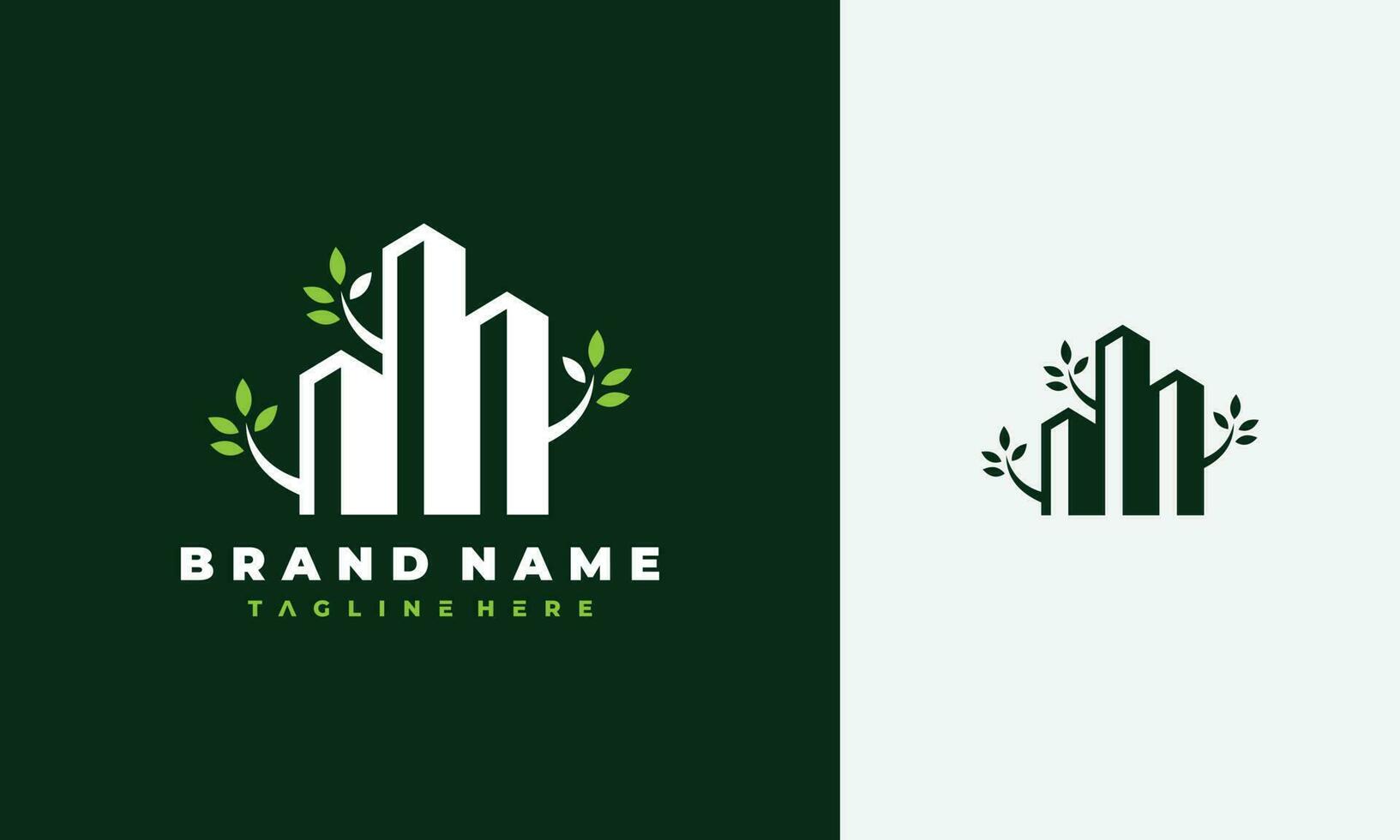 eco simpático ciudad edificio logo vector