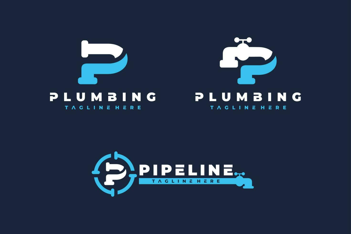 letter P pipe bundle logo vector