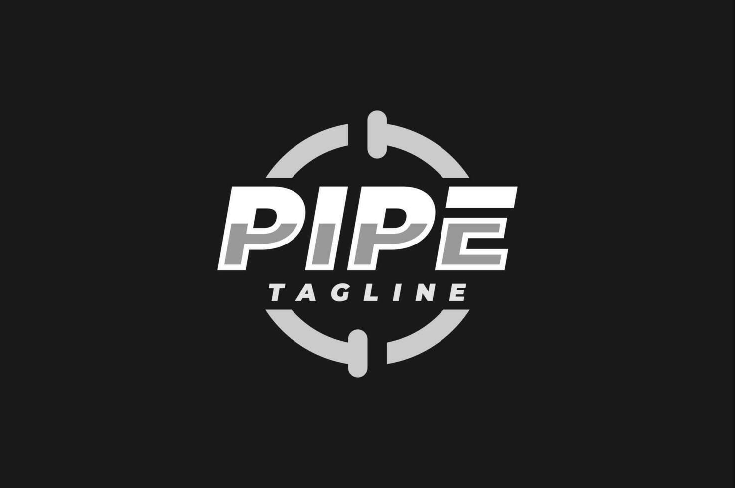 pipe circle logo typography vector