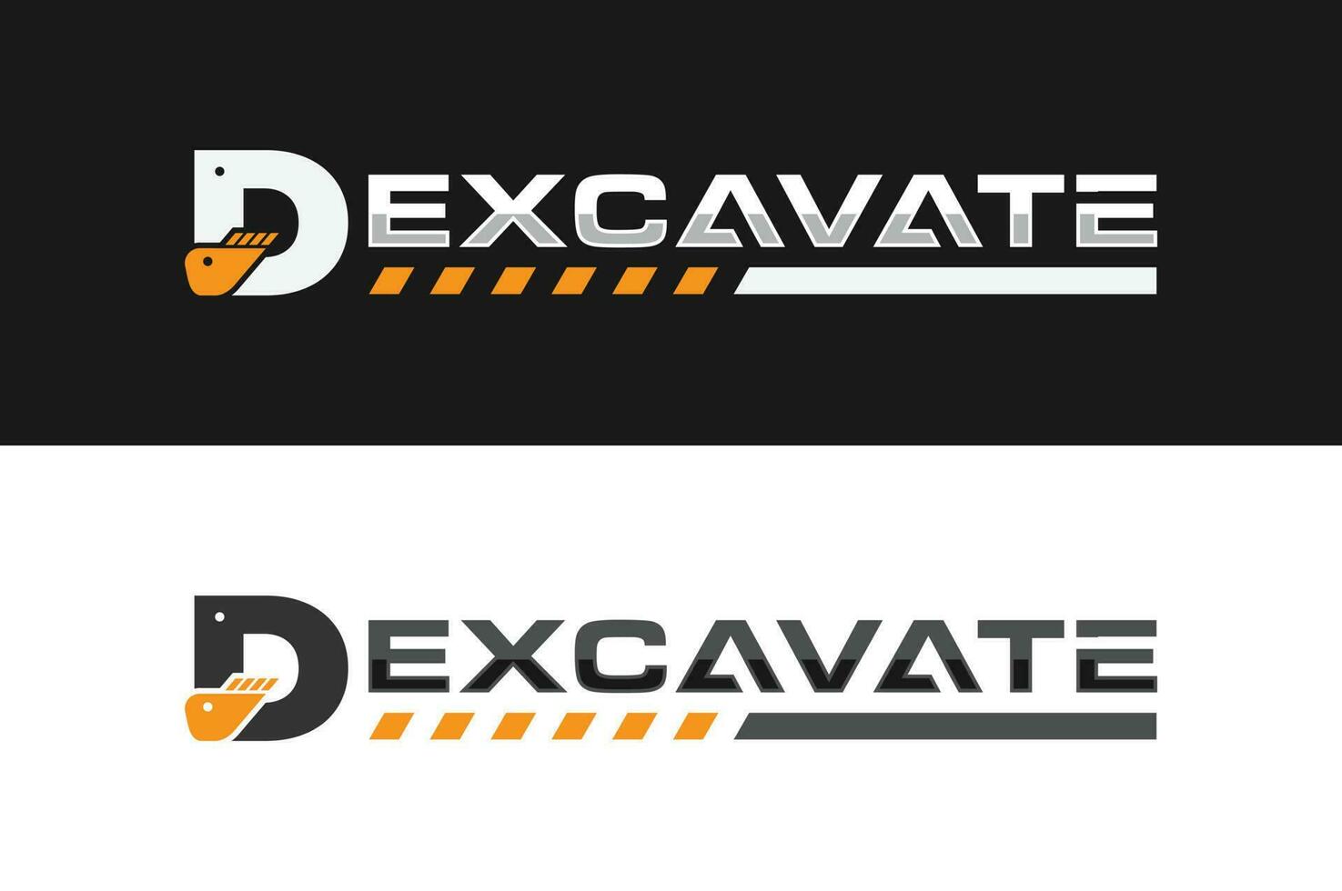 logotipo de la excavadora letra d vector