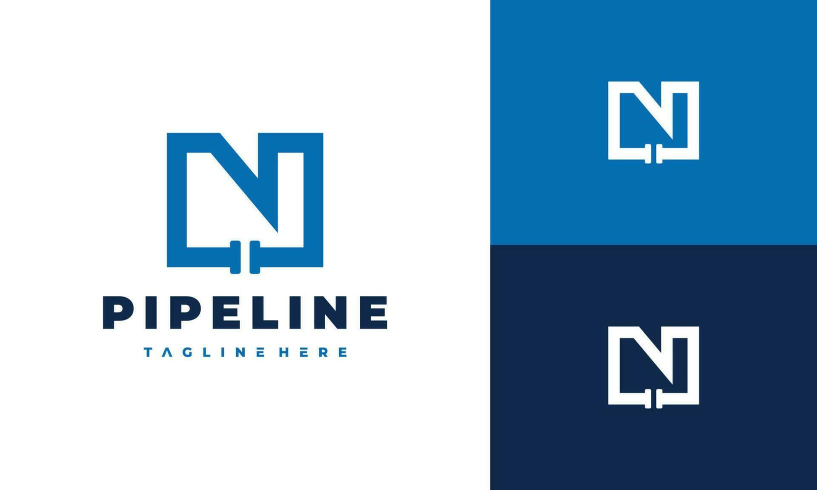 letter N pipe logo vector