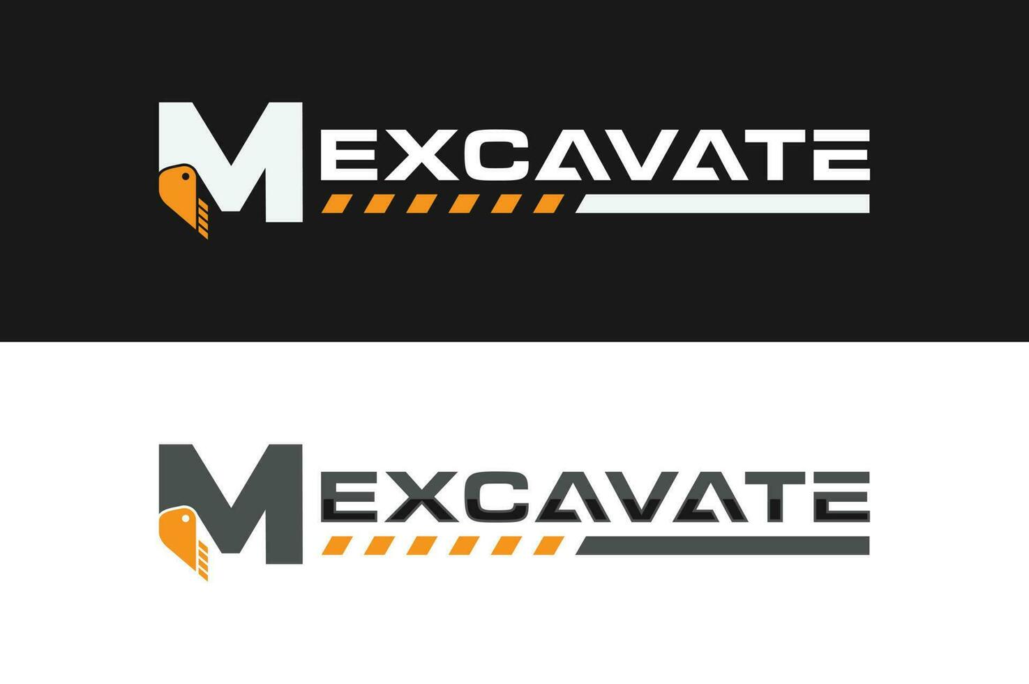 letter M excavator logo vector