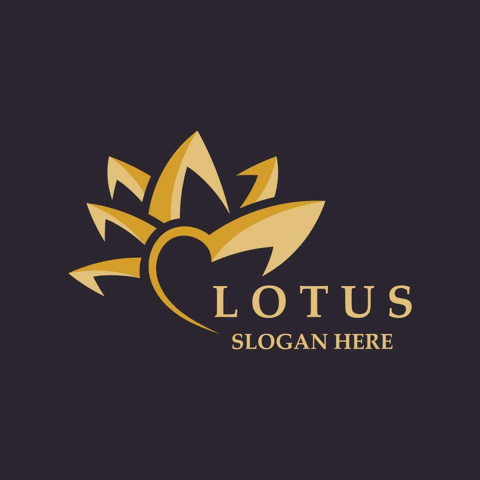Floral Lotus line art beauty simple and modern logo template vector element