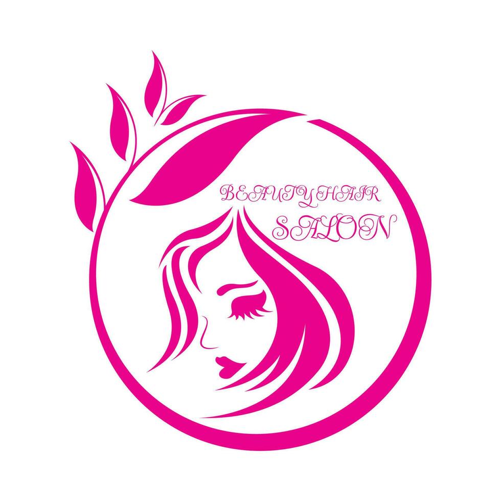 mujer belleza, salón, spa, pelo minimalista logo diseño vector