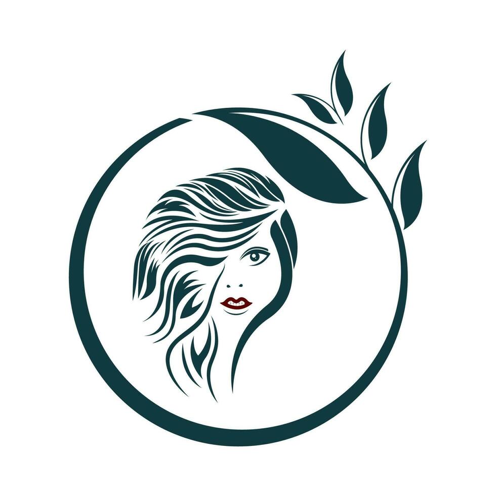 Women beauty, salon, spa, hair minimalist logo design vector