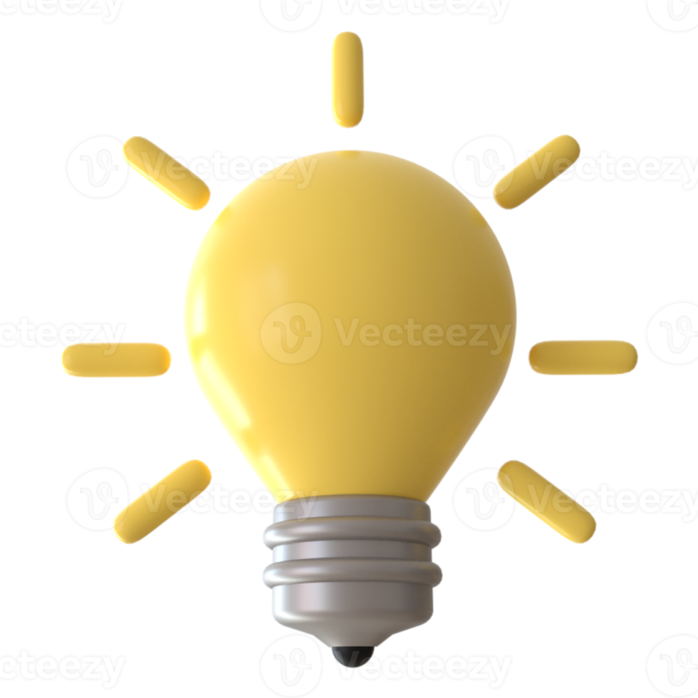 3D light bulb png transparent background