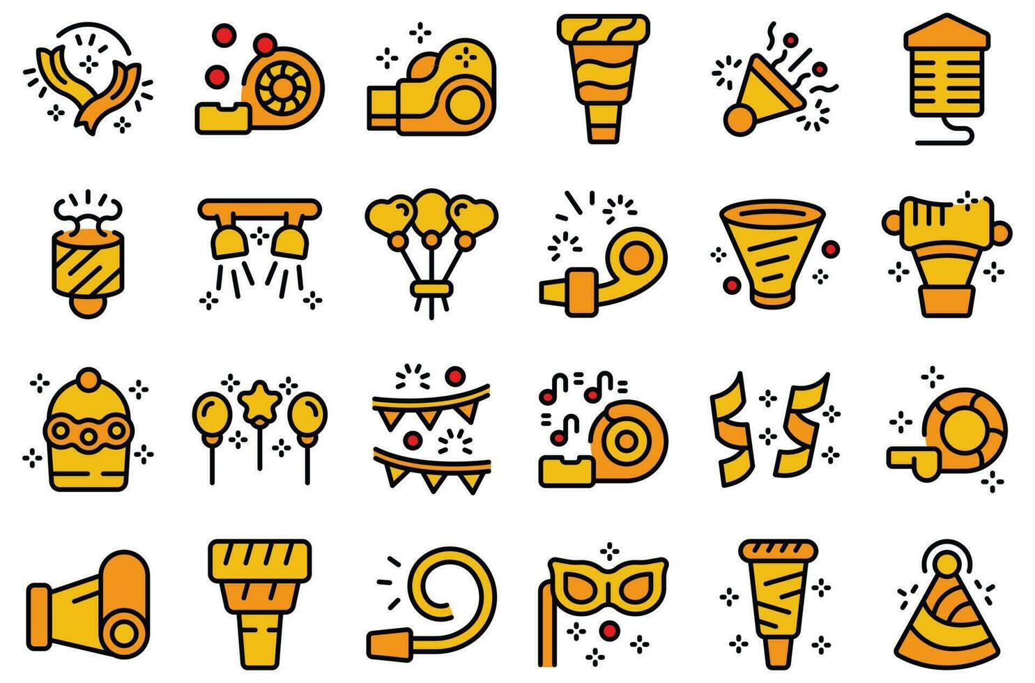 Party blower icons set vector flat