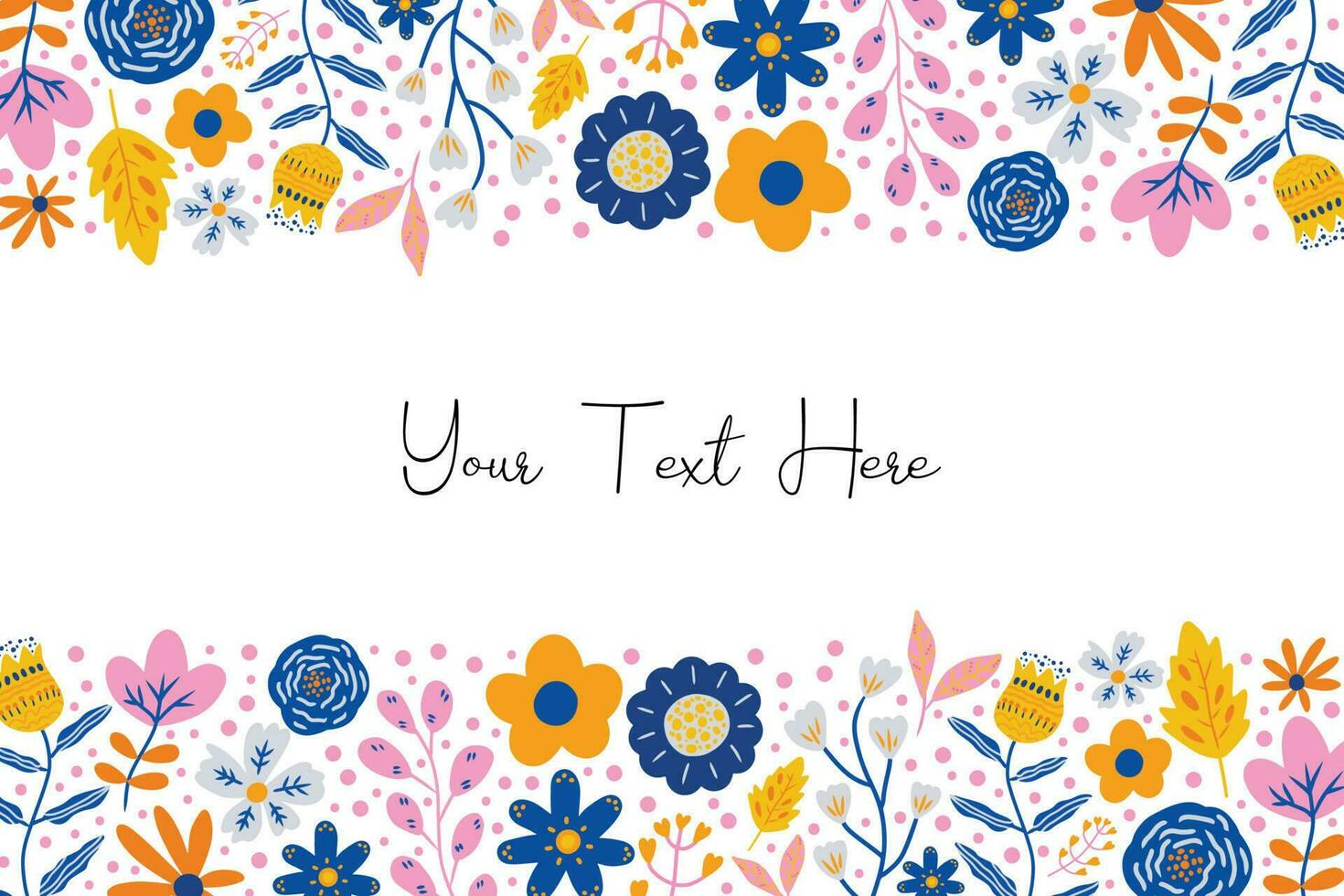 Cute Retro Flower Illustration Frame vector