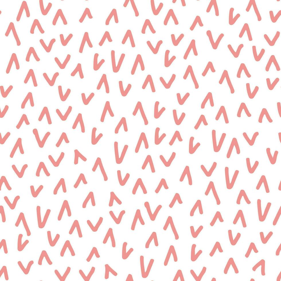 Abstract seamless pattern with squiggles. Simple background with pink scribbles. Vector hand-drawn illustration. Perfect for decorations, wallpaper, wrapping paper, fabric.