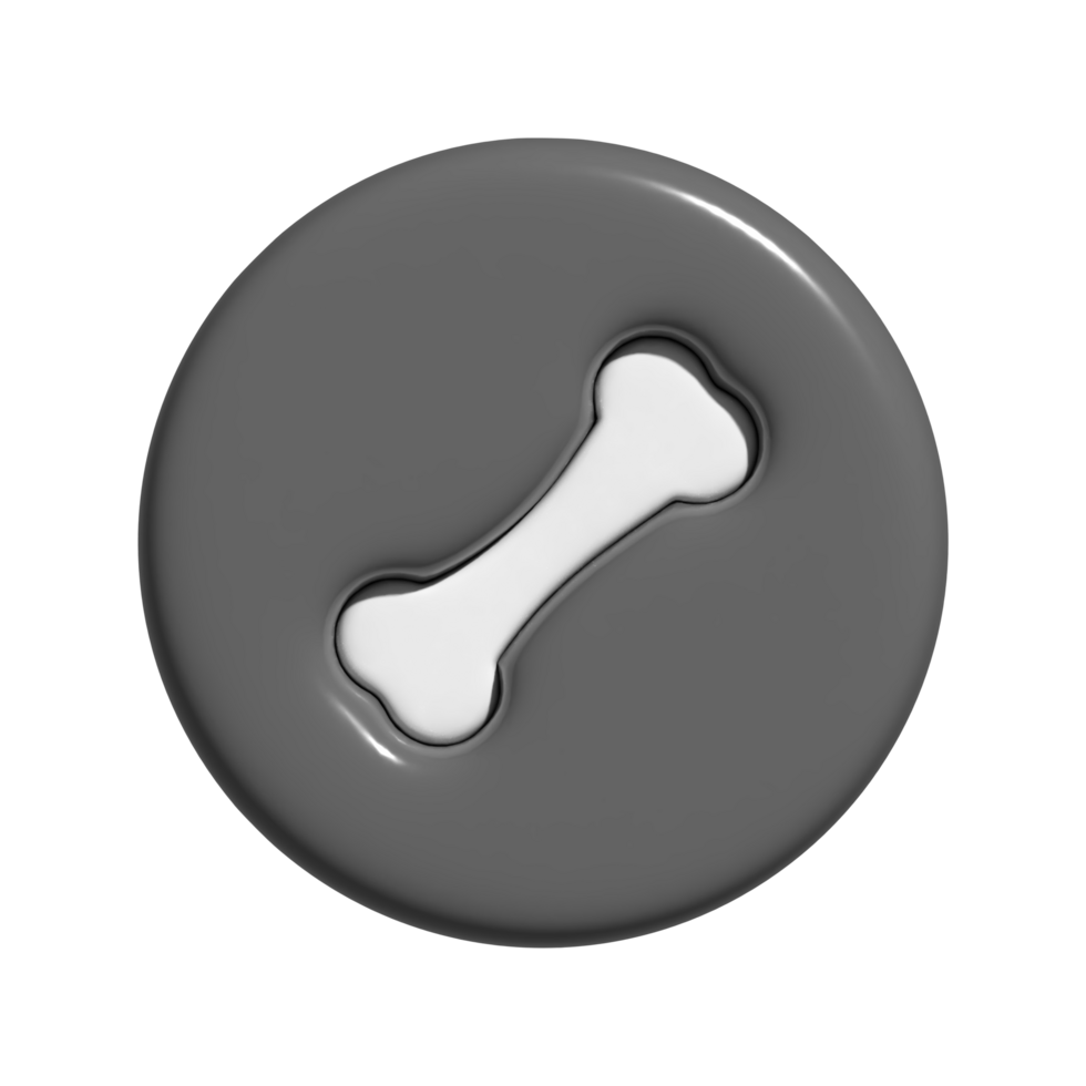 dog bone icon 3d png