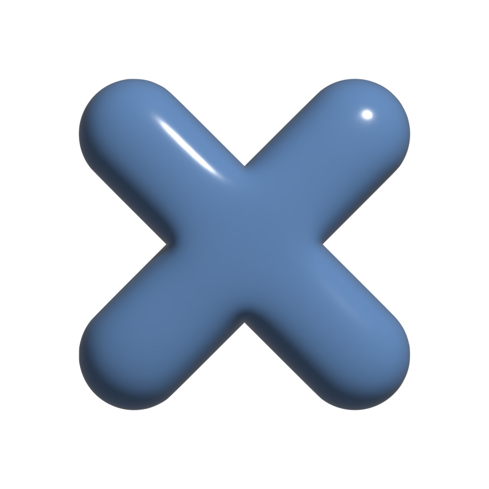 cancel delete cross icon 3d png