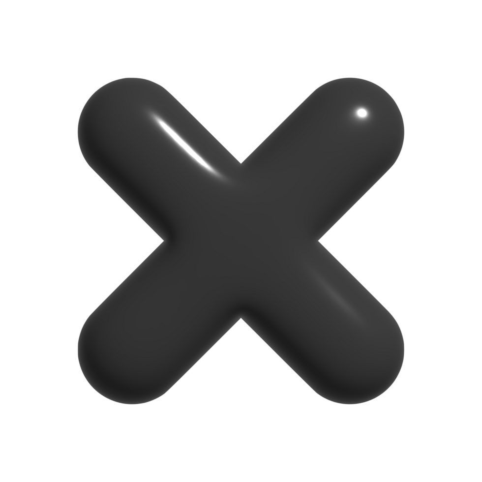cancel delete cross icon 3d png