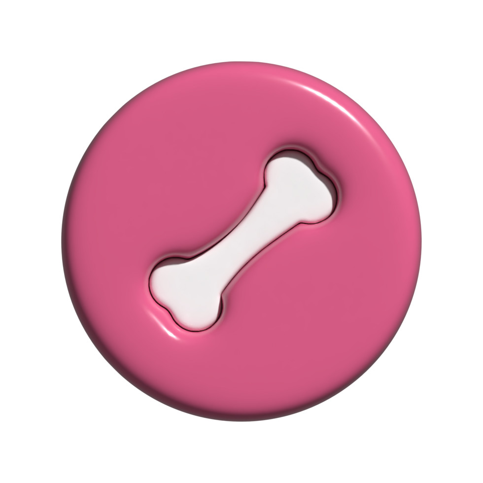 dog bone icon 3d png