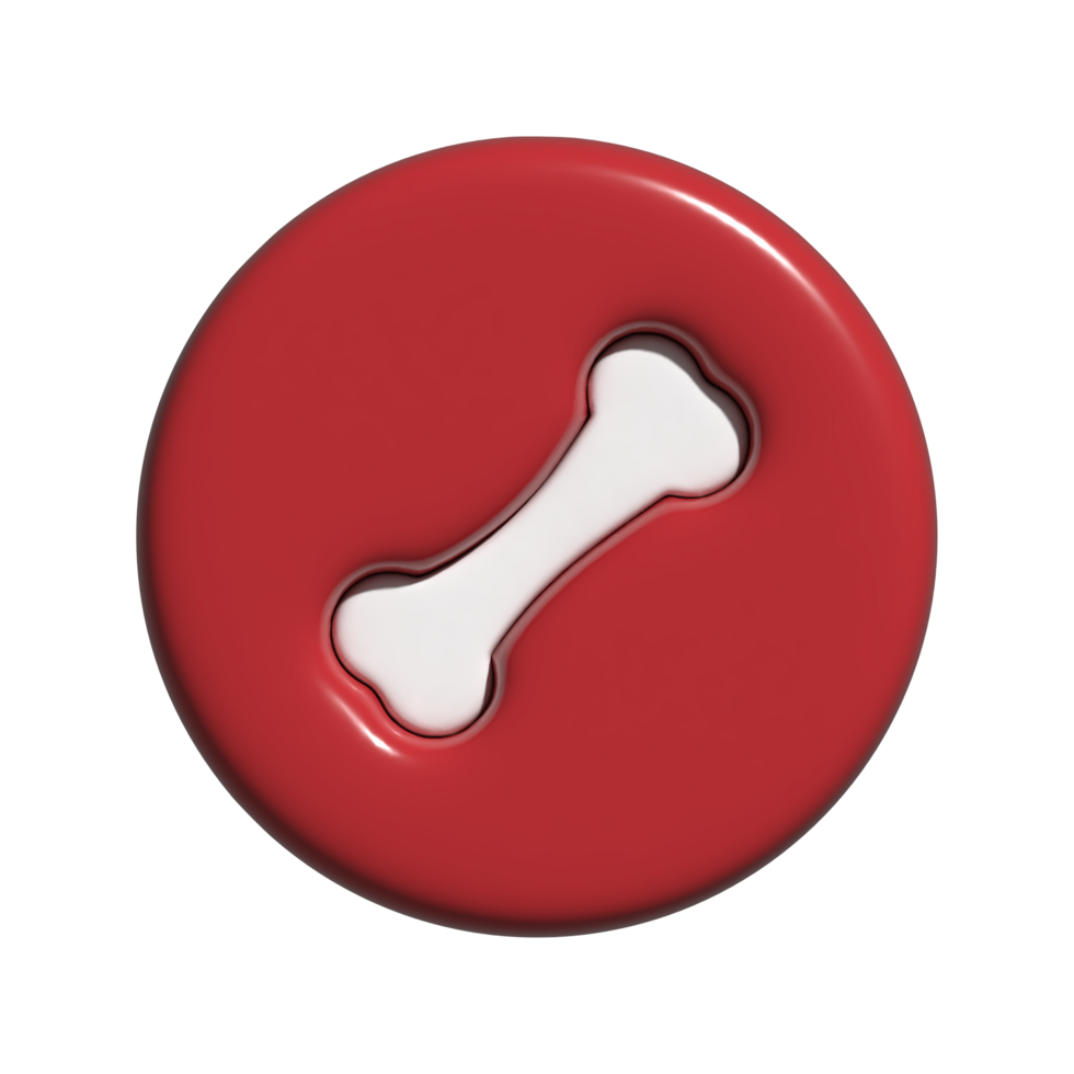 dog bone icon 3d png