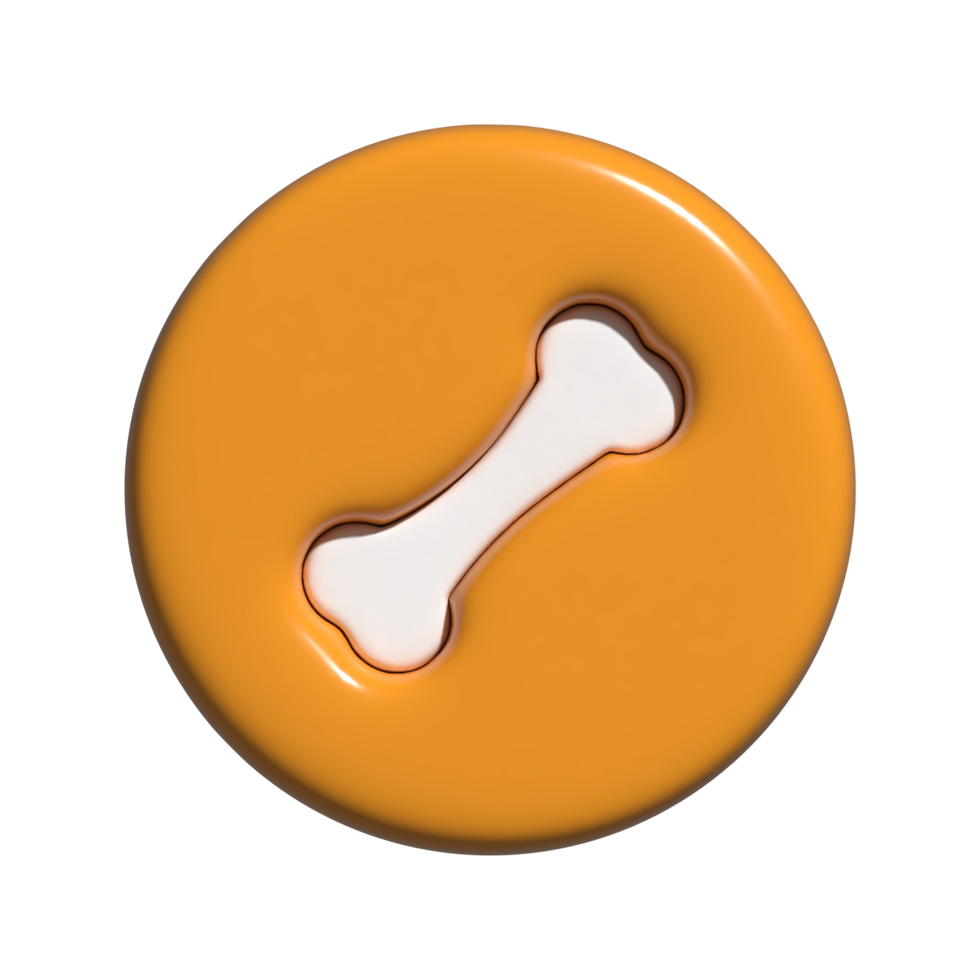 dog bone icon 3d png