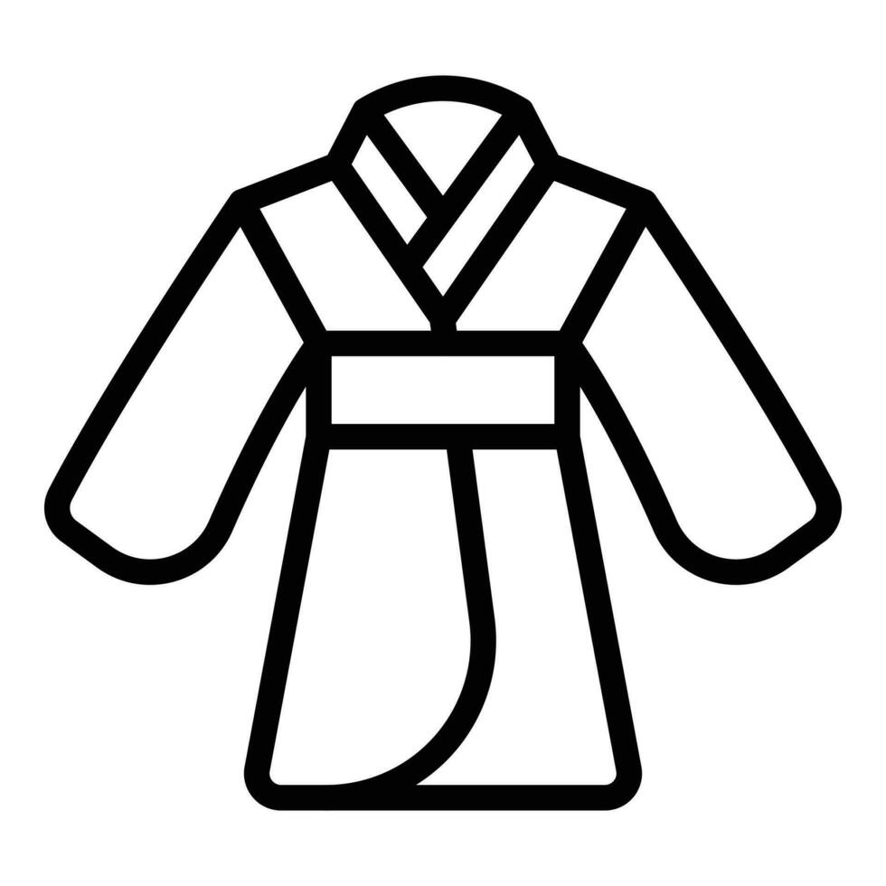 ropa kimono icono contorno vector. kárate Moda vector