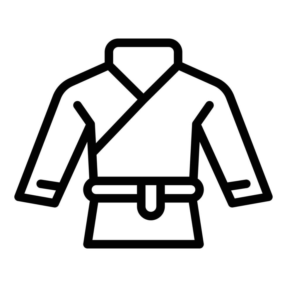 parte superior cinturón kimono icono contorno vector. canalla soldado americano vector
