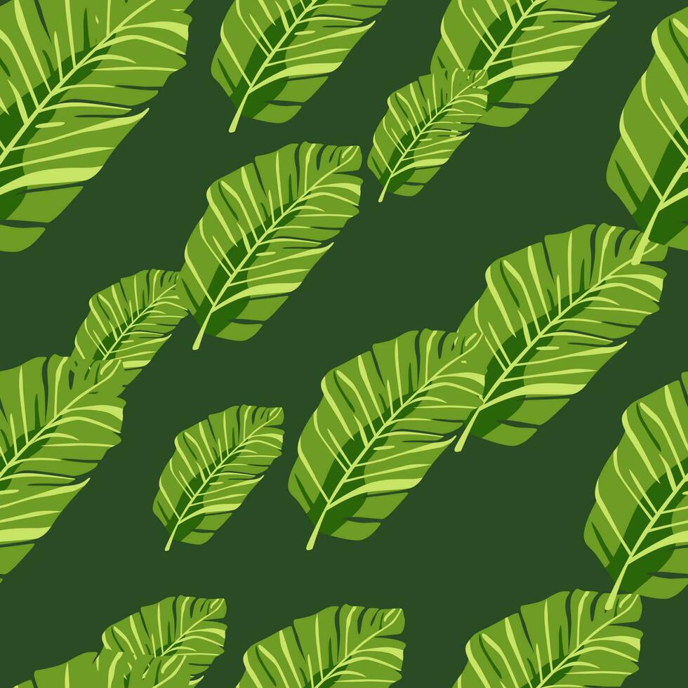 Abstract exotic plant seamless pattern. Botanical leaves wallpaper. Tropical pattern backdrop with palm leaf and floral motifs. vector