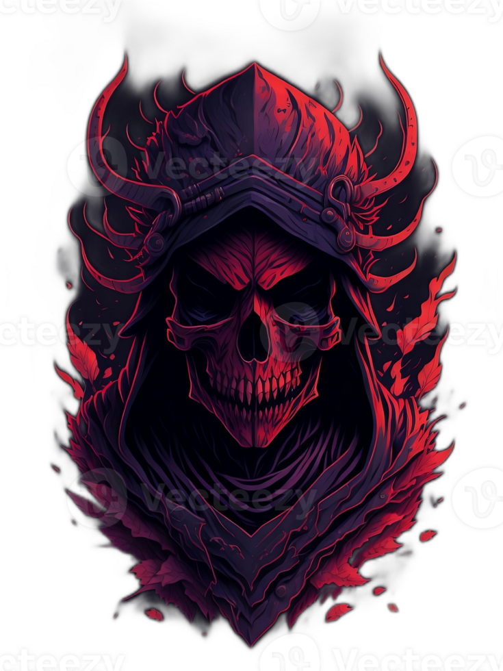 Ninja skull illustration for t shirt design or game logo png