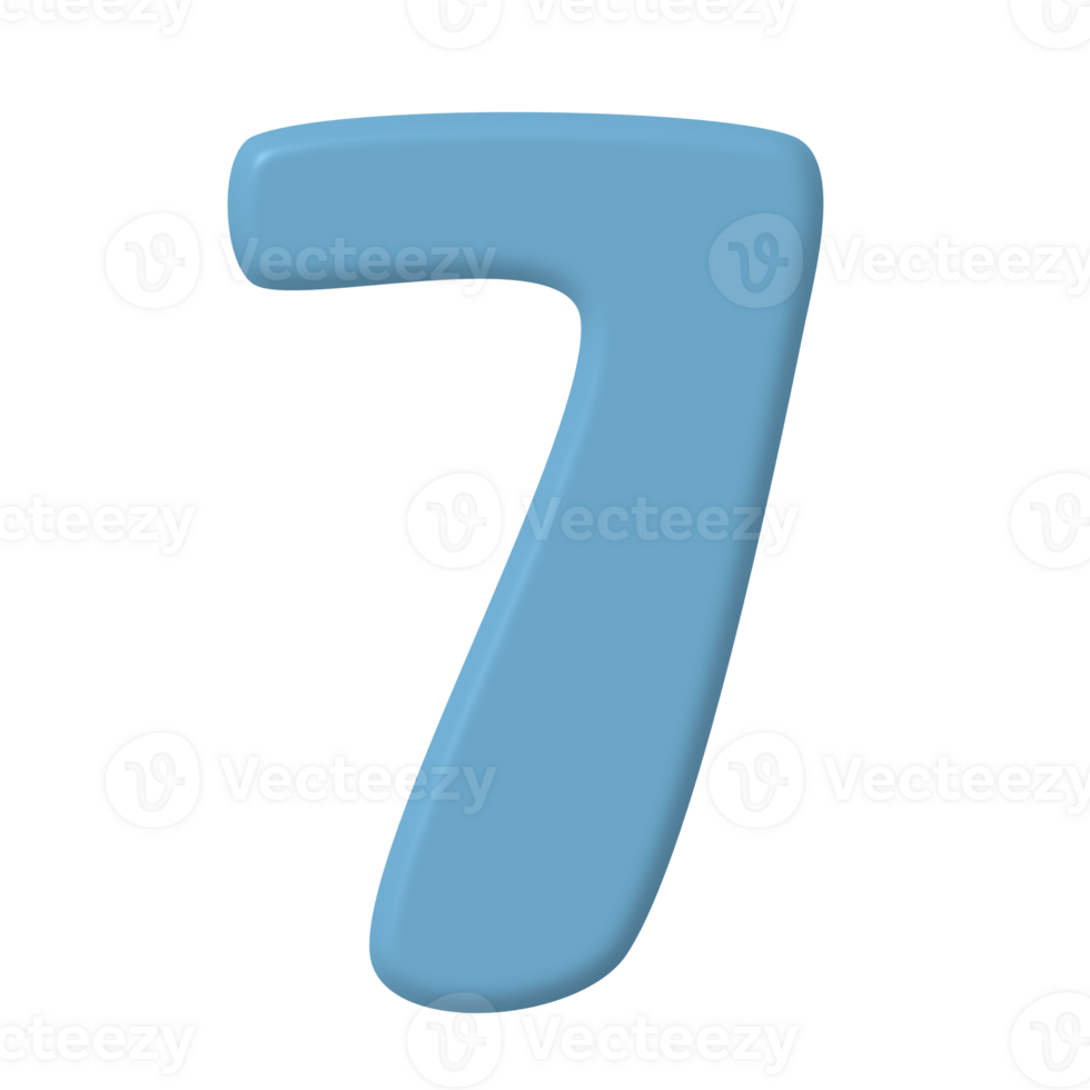 7 3D numbers element png