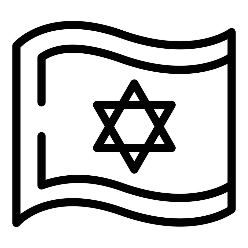 Israel flag icon outline vector. Jewish star vector