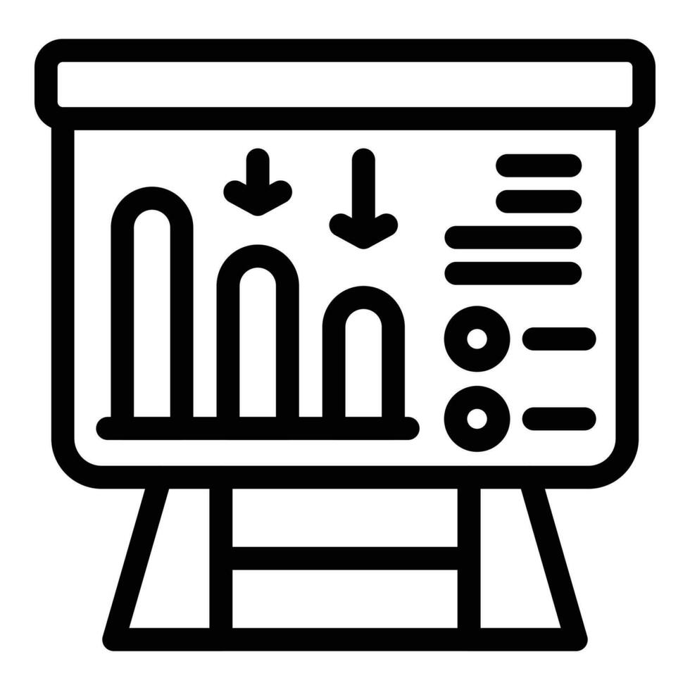 Graph banner icon outline vector. Broken imitating vector