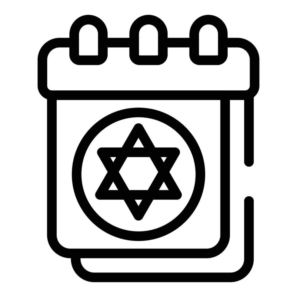 judío fiesta calendario icono contorno vector. religión Israel vector