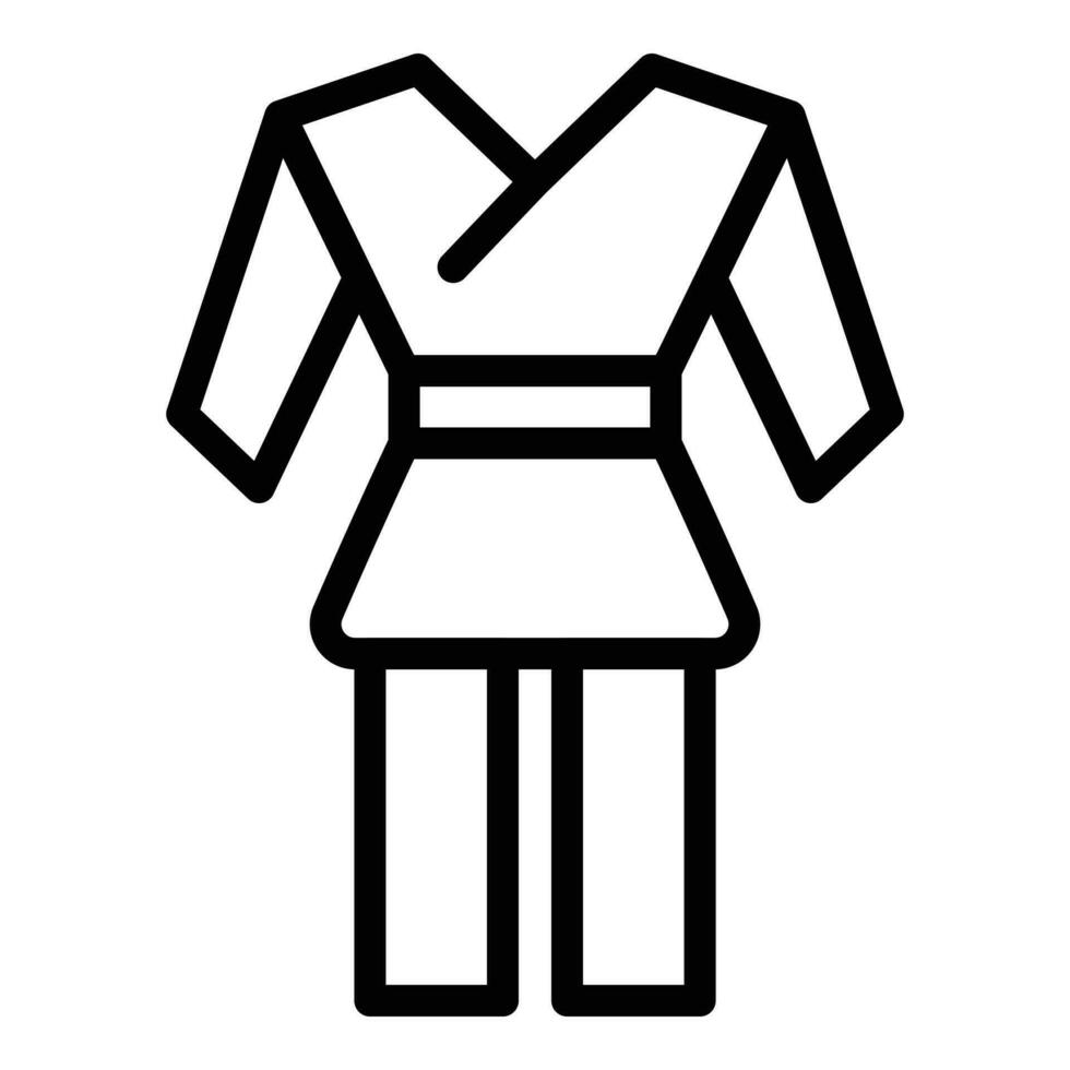 modelo kimono icono contorno vector. canalla soldado americano vector