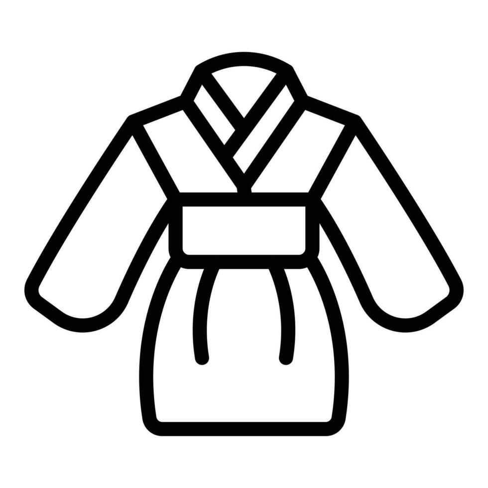 técnico kimono icono contorno vector. kárate camisa vector