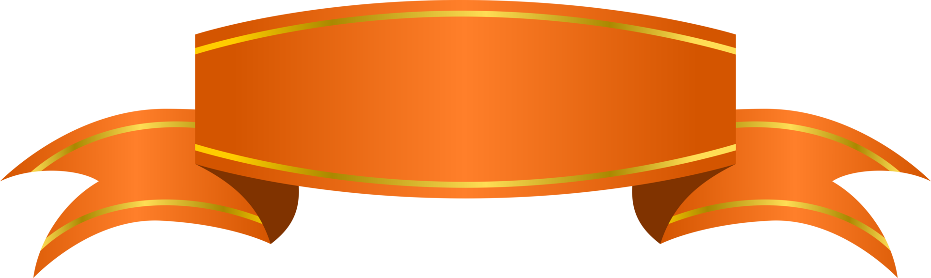 ribbon illustration with gold stripe. free png